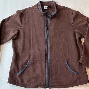 Junonia Brown Sweatshirt with Navy Piping. Size 1X